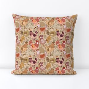 Cheeky Chickens - Beige - Small Scale