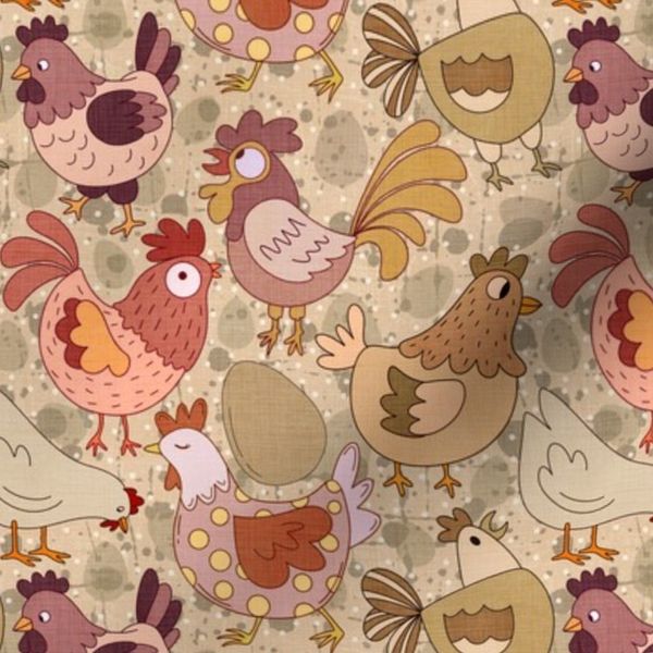 Cheeky Chickens - Beige - Small Scale