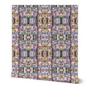 Colourful Hand-painted Abstract Boho with intricate geometric shapes