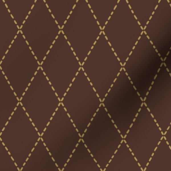 Stitched Diamond Lattice Geometric - Brown Olive