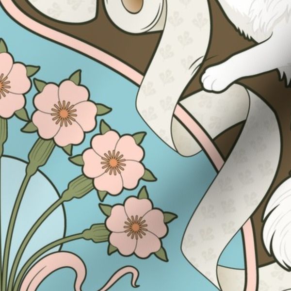 Maine Coon Cat Toilet Paper Art Nouveau Tobacco Brown 100Size