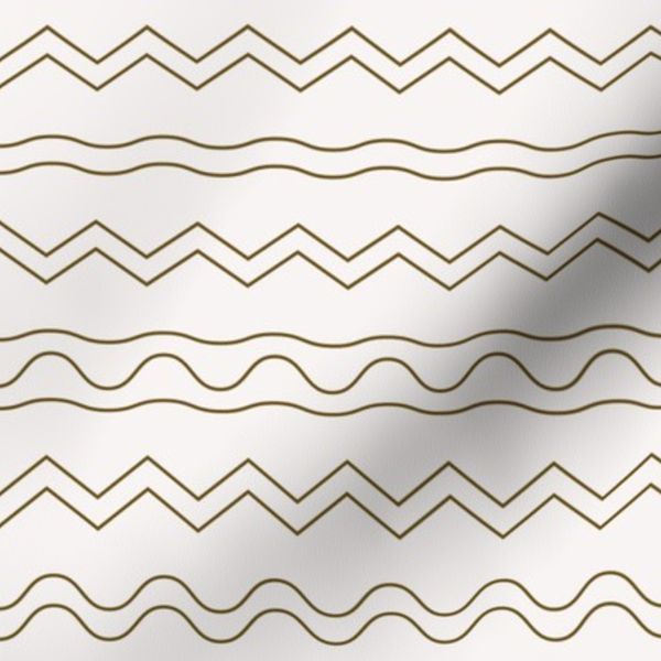 Neutral Tan Beige Cream Thin Simple Wavy Lines Horizontal Stripes