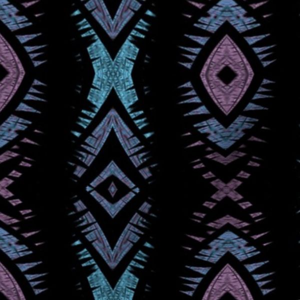 Boho Tribal Stripes in Blue Pink Purple and Black - Large