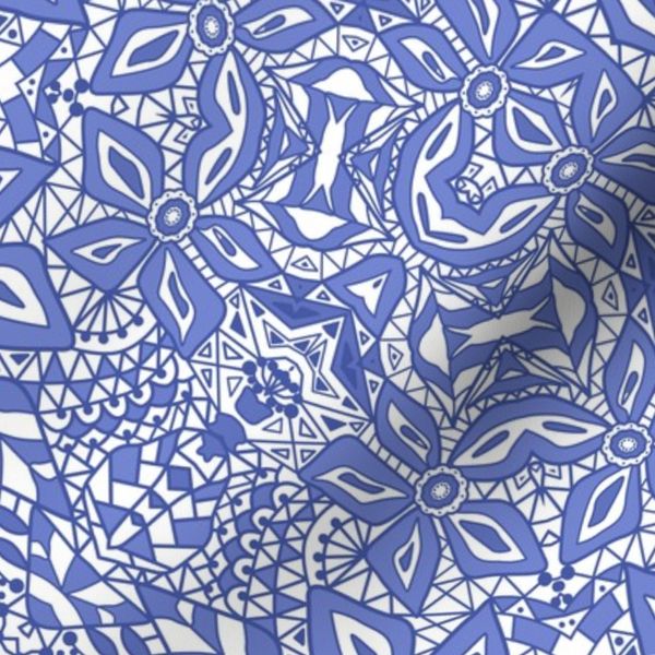 Lace openwork blue ornament decor