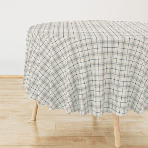 (small scale) Oliver plaid - blue and cream - LAD26