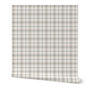 (small scale) Oliver plaid - blue and cream - LAD26