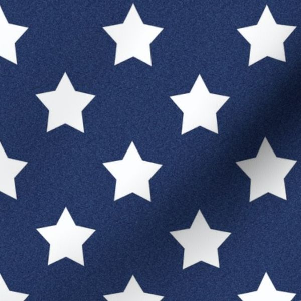 White Stars Navy Blue Wallpaper - Glitter Patriotic Flag Fabric