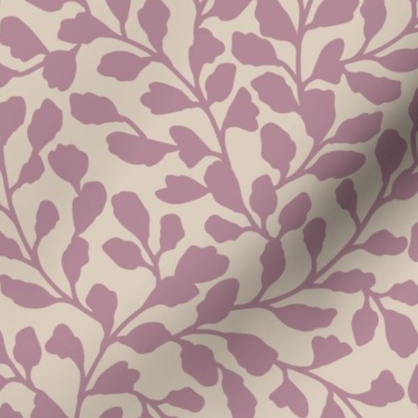 Trailing Foliage Hand drawn - maximalist botanical - rose & brown - small
