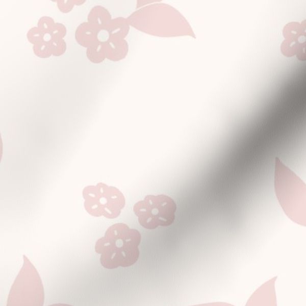 Large Flowers Minimalist Oversized Spring Meadow In Dusty Powder Pink