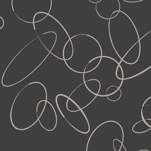 Continuous Loop Line Art Abstract Modern Pattern (Charcoal)
