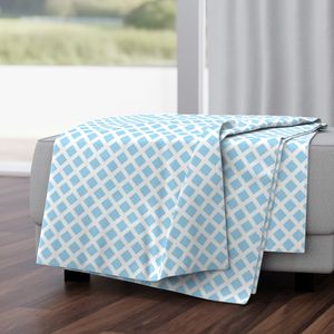 Coastal Light Blue Linen Lattice Trellis Pattern Medium Scale