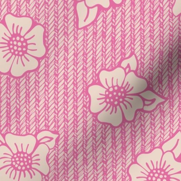 Block Print Daisies - Nutmeg Pink