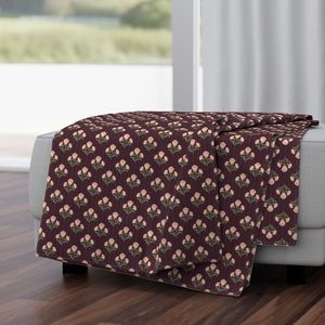 S - Vintage Carnation Stripe - plum wine and peach
