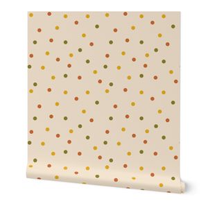 Harvest Bloom Polka Dot Toss olive green golden yellow