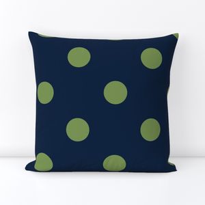 Polka Dots - navy blue and green - large