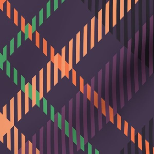 Spooky Gothic Halloween Tartan Plaid Purple Orange Green - Extra Large