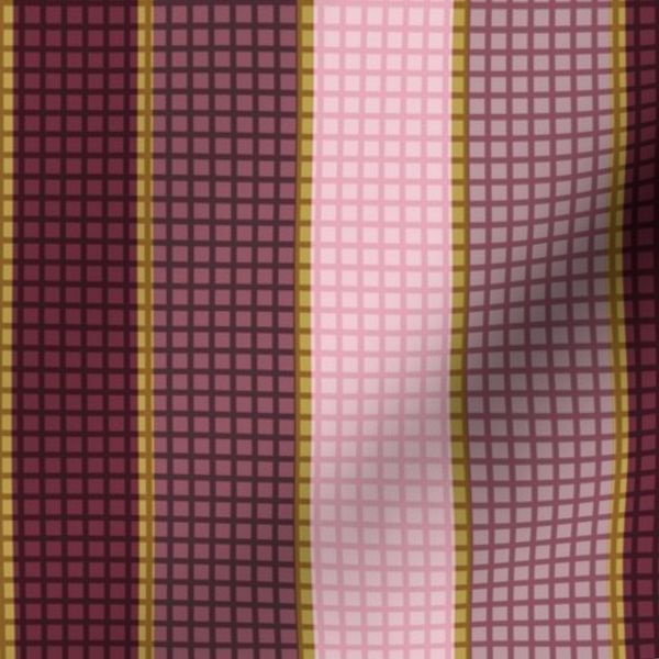 (XL) Burgundy & Gold Vertical Stripes With Faux Texture