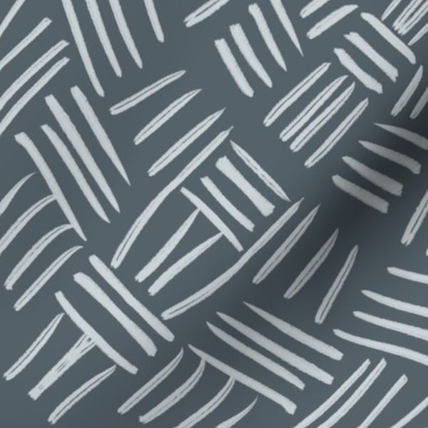 Jumbo Scandi Modern Slate Blue Geometric Mandala Tribal African Print