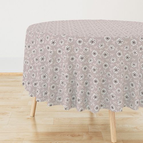 Petite Wildflower Scatter Gray on Warm Gray