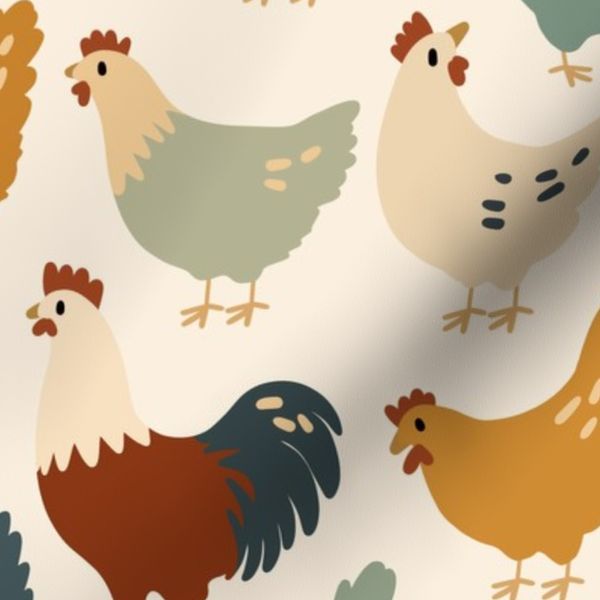 Jumbo scale Farmhouse Chicken Rooster Country Hen Cottagecore Farm Birds