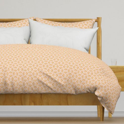 (S) retro mid century modern scallops - orange pink (small scale)