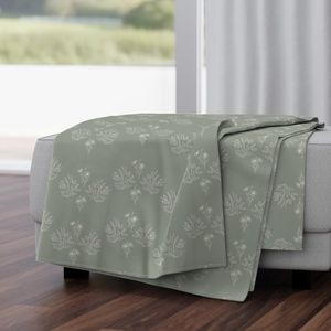 Wildflower Clusters in Cream on Sage