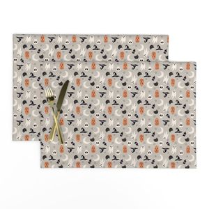 Ghosted Halloween Scene - Ghosts Cats & Pumpkins 1 inch
