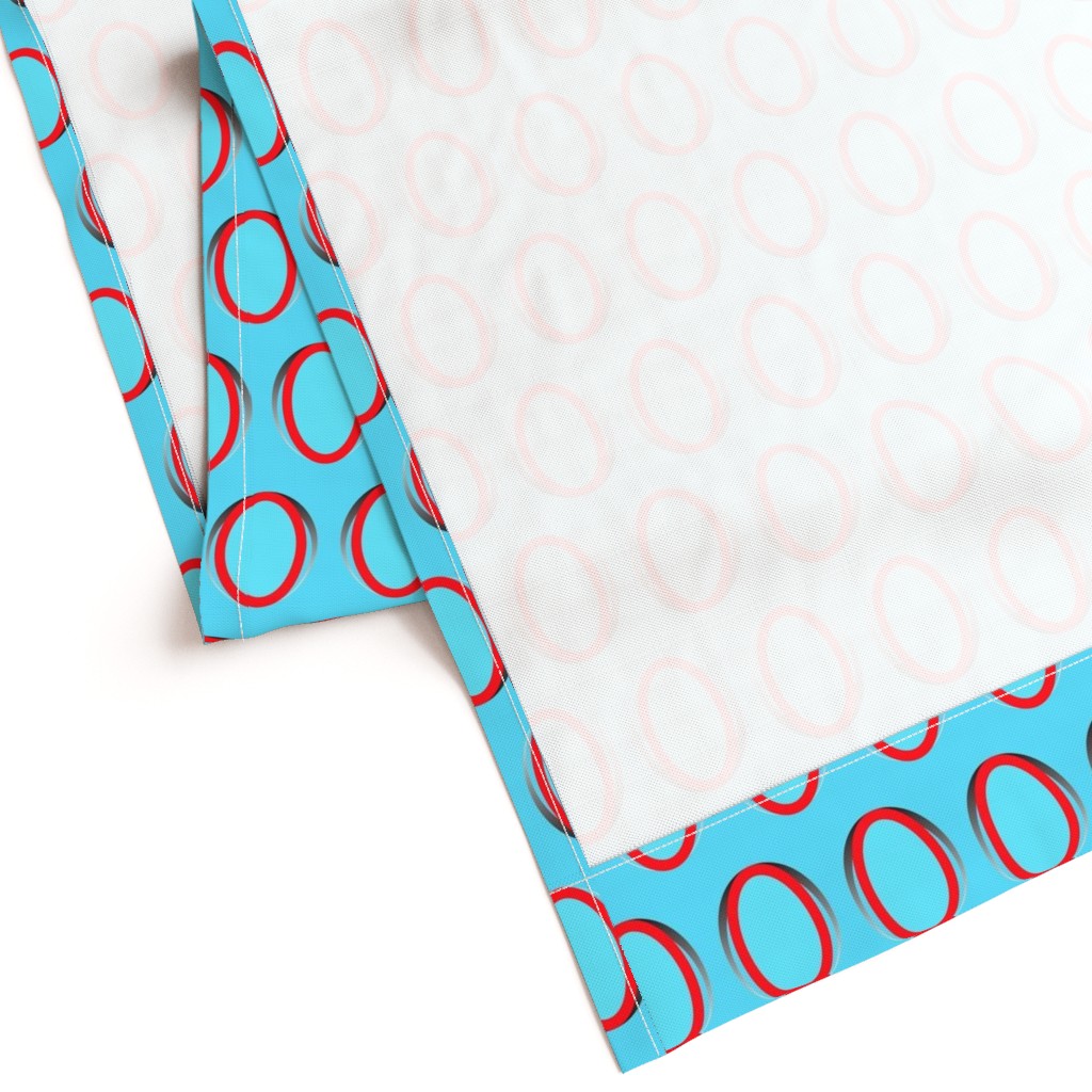 Gently folded Curtain panel laying on a white background showing the unprinted back and large bottom hem