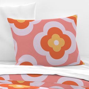 Mid-century-geometric-flower-peach-pink-orange-yellow-diamond-canvas