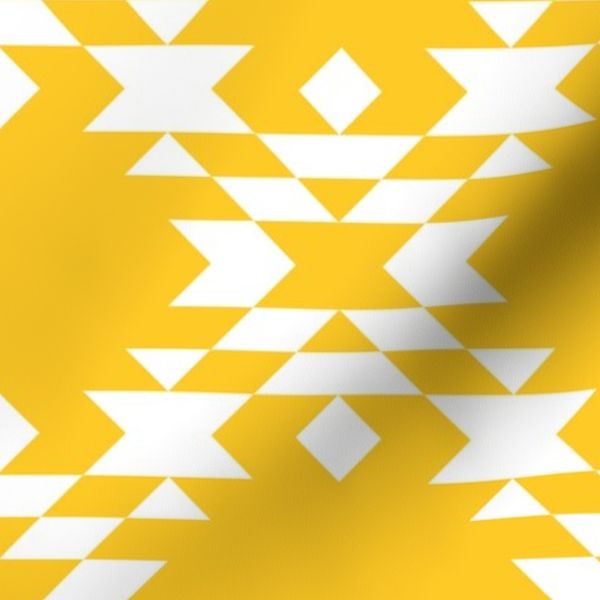 Diagonal Aztec diamonds check Sunny Yellow