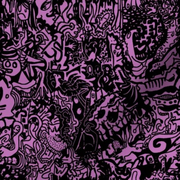 Black & Purple Doodle Pattern