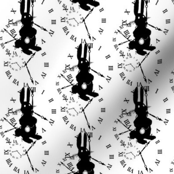 Rabbit Late (black on white)