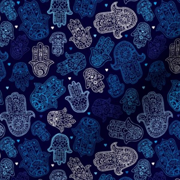 Hamsa blue oriental hand of fatima