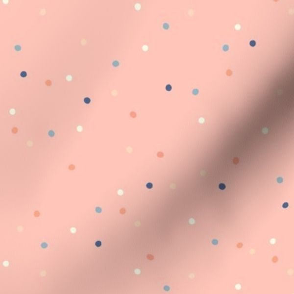 Dotty Peach Cream Blue