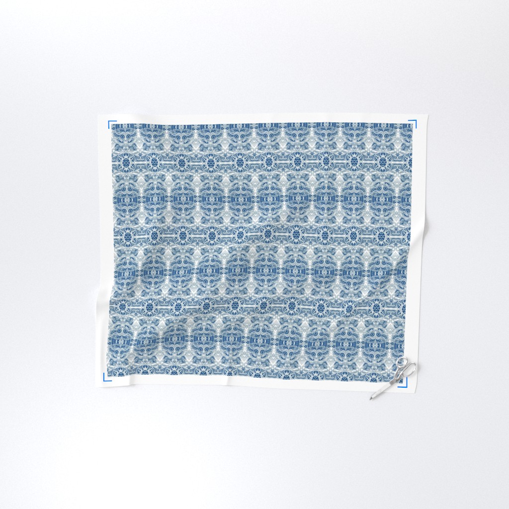 Yard of fabric with selvedge and sewing shears