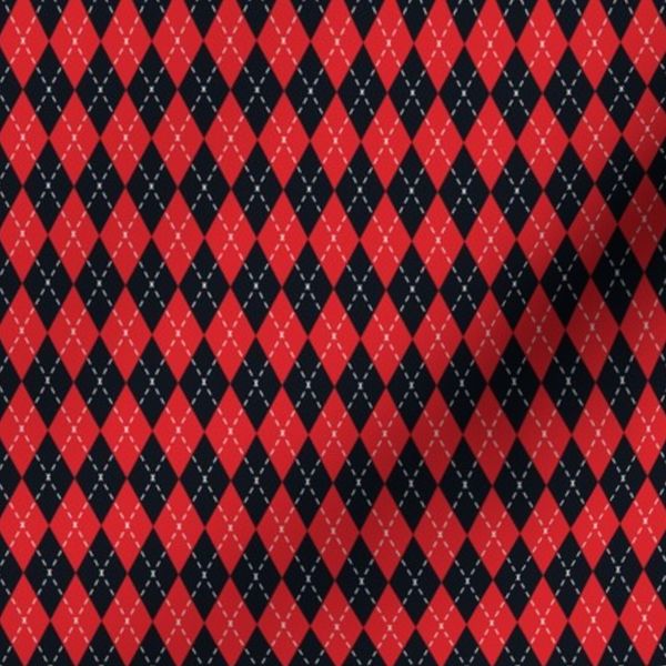 Argyle - Black Red and White Bold