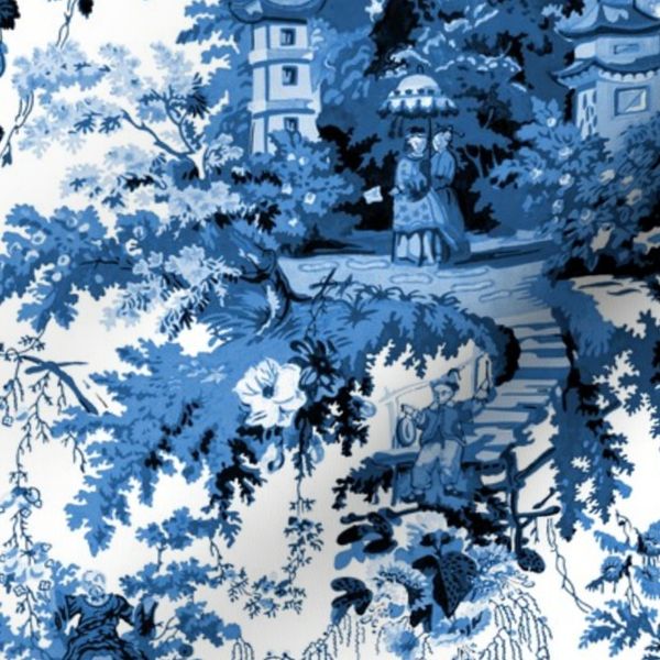 Chinoiserie Palace Lonely Angel Blue and White