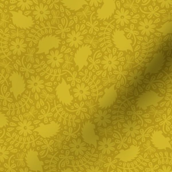 Hedgehog in the Leaves (Yellow)