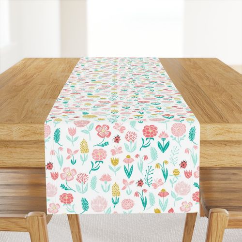 spring garden / botanical sweet girls ladybird ladybug spring flowers