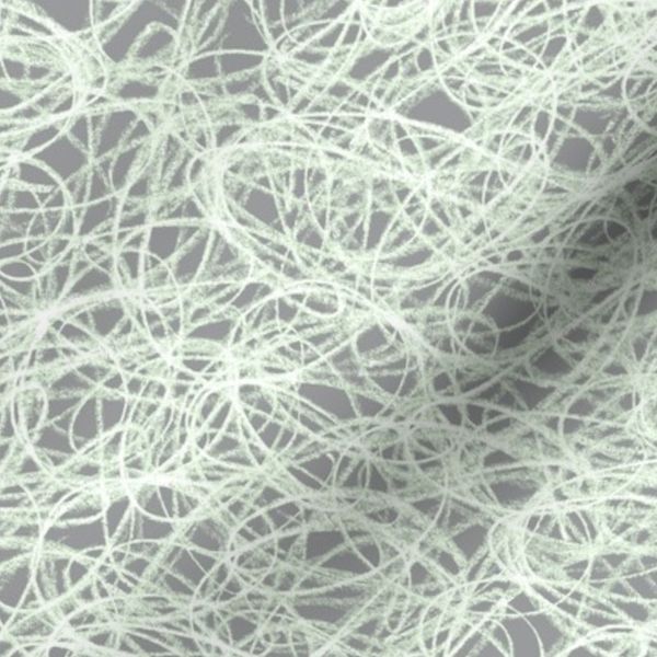 chalk scribbles - pale green on grey