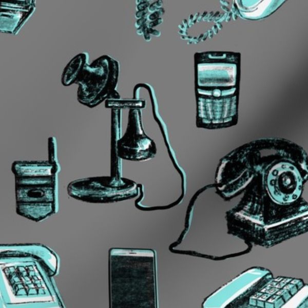 Phones phones phones grey and turquoise
