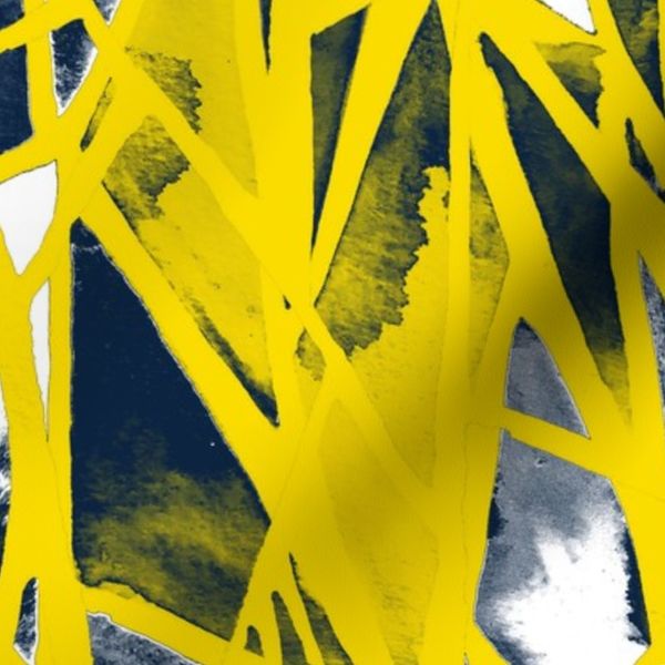geometric - yellow indigo