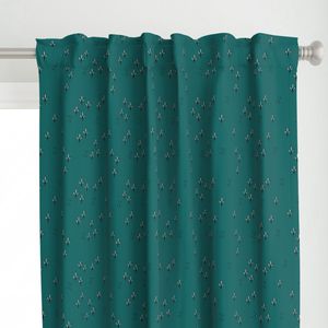 Abstract garden plants and grass botanical Scandinavian fall winter teal