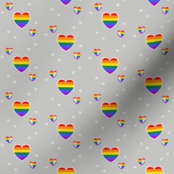 Pride Hearts - Gay/Lesbian Rainbow
