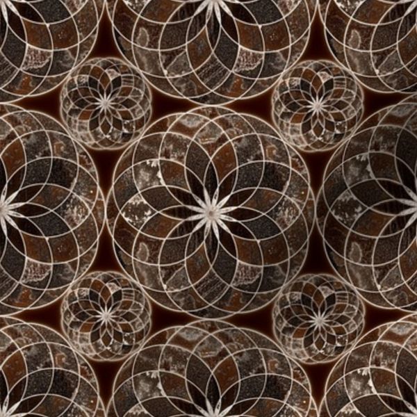 MANDALA FLOWER Small BROWN AND WHITE EARTH TONES