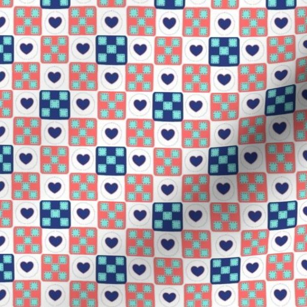 Summer Patches-Miniature Heart Quilt Squares