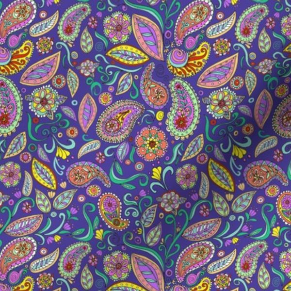 mini-Wild Blue-Violet Paisley