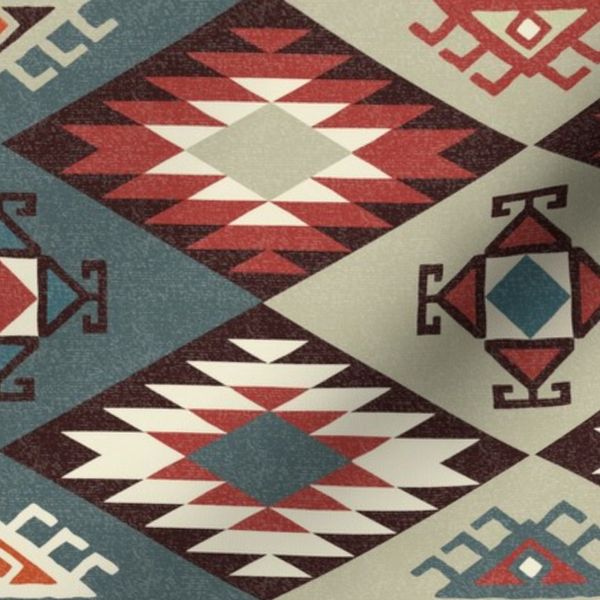 Diamond Kilim - Vintage American - Texture
