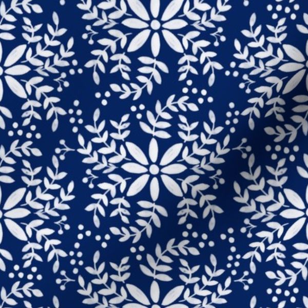 Floral motif-blue white