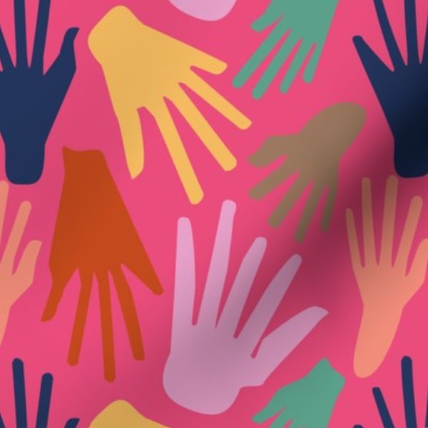 Minimalist Hands in Coral